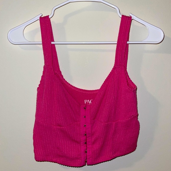 PacSun Tops Pacsun Hot Pink Corset Tank Top Poshmark